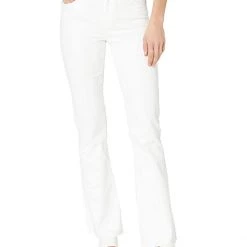 Paige High-Rise Laurel Canyon 32" w/ Raw Hem in Crisp White | Jeans