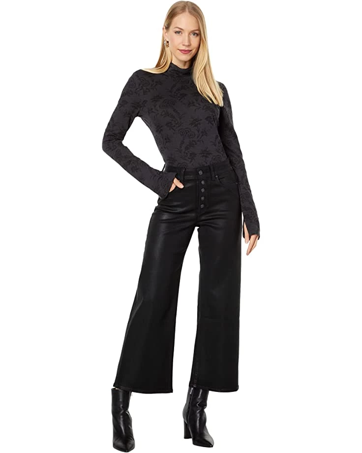 Paige Anessa Exposed Button Fly in Black Fog Luxe Coating | Jeans 6 Paige Anessa Exposed Button Fly in Black Fog Luxe Coating | Jeans - Image 4