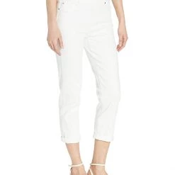 Liverpool Chloe Pull-On Crop Rolled Cuff in Bright White | Jeans -Paige Sales Store 61LFLX3zFIL. AC SR736920