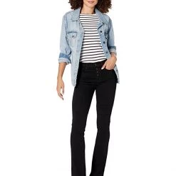 Paige High-Rise Manhattan Boot w/ Exposed Buttonfly in Black Shadow | Jeans -Paige Sales Store 61WpthtncL. AC SR736920