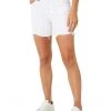 Paige Sarah Longline Shorts w/ Exposed Buttonfly in Wild White Destructed -Paige Sales Store 61ZFMzjnL6L. AC SR736920