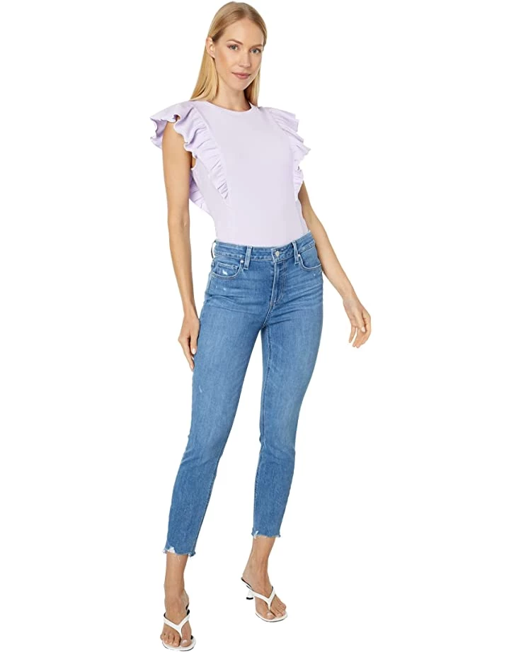 Paige Hoxton Crop in Bliss Distressed/Ragged Fray Hem | Jeans 6 Paige Hoxton Crop in Bliss Distressed/Ragged Fray Hem | Jeans - Image 4