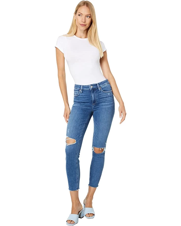 Paige Hoxton Crop Raw Hem in Ceylon Destructed | Jeans 6 Paige Hoxton Crop Raw Hem in Ceylon Destructed | Jeans - Image 4