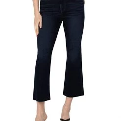 Liverpool Hannah Cropped Flare Eco Jeans with Cut Hem 27" in Piedmont