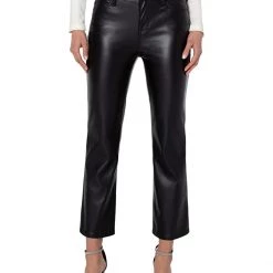 Liverpool Hannah Cropped Faux Leather Flare | Pants