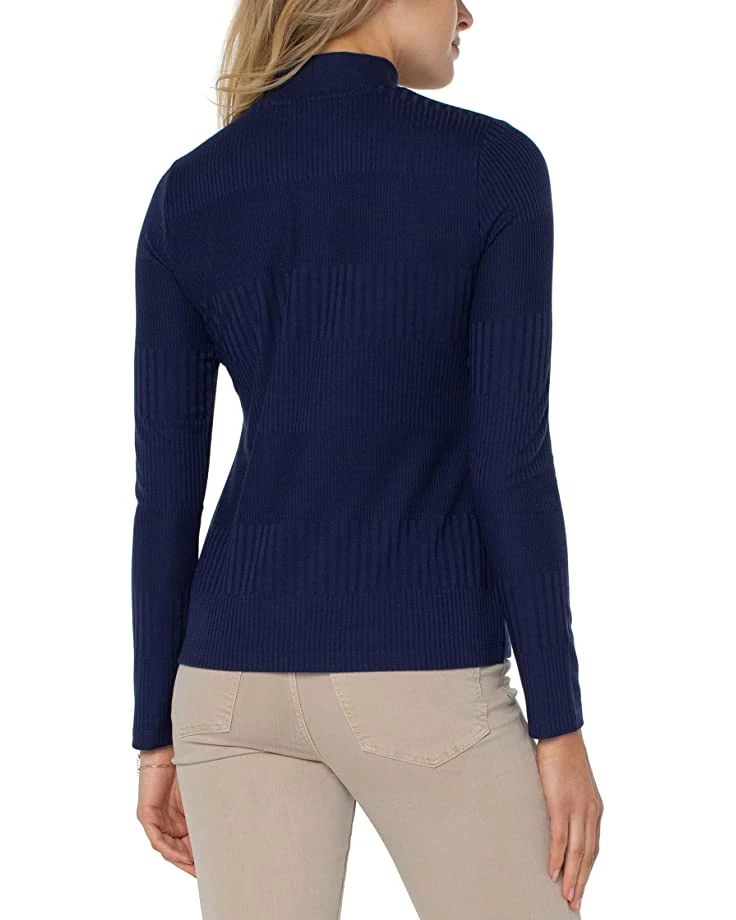 Liverpool Mock Neck Long Sleeve Rib Knit Top | Shirts & Tops 3 Liverpool Mock Neck Long Sleeve Rib Knit Top | Shirts & Tops - Image 2