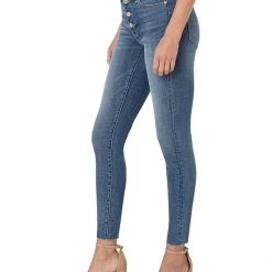Liverpool Abby High-Rise Ankle Skinny w/ Exposed Button and Cut Hem in Perry | Jeans -Paige Sales Store 717IDsjWVBL. AC SR736920