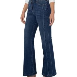 Liverpool Hannah Seamed Flare Jeans 32" in Jersey Nights