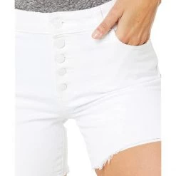 Paige Sarah Longline Shorts w/ Exposed Buttonfly in Wild White Destructed -Paige Sales Store 71FYvddhD5L. AC SR736920