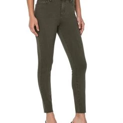 Liverpool Abby High-Rise Ankle Skinny w/ Cut Hem 28" in Grass Fed | Jeans