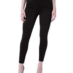 Liverpool Abby Hi-Rise 28" Ankle Skinny Jean in Black Rinse | Jeans