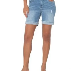 Liverpool Marley Girlfriend Shorts w/ Fray Cuff in Monet