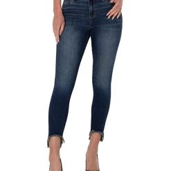 Liverpool Piper Hugger Ankle Fray Hem Jeans 28" in Gleason