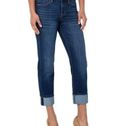 Liverpool Marley Girlfriend Cuffed Hem Sustainable in Bartlett | Jeans