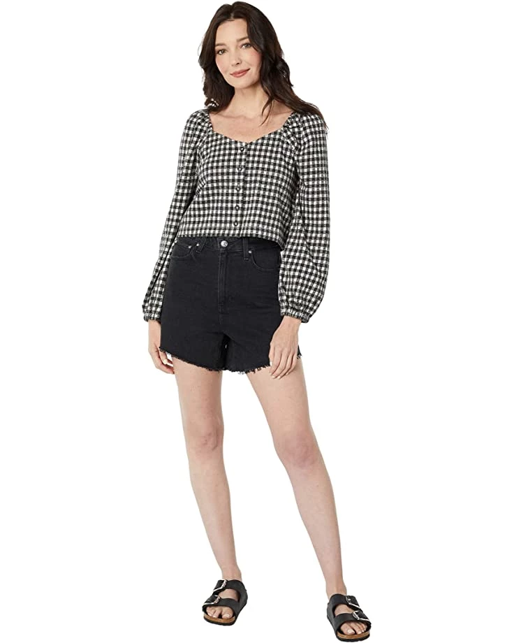 Paige High-Rise Noella Shorts Raw Hem in Night Dive 6 Paige High-Rise Noella Shorts Raw Hem in Night Dive - Image 4