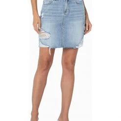 Liverpool Fray Edge Skirt in Evanston | Skirts