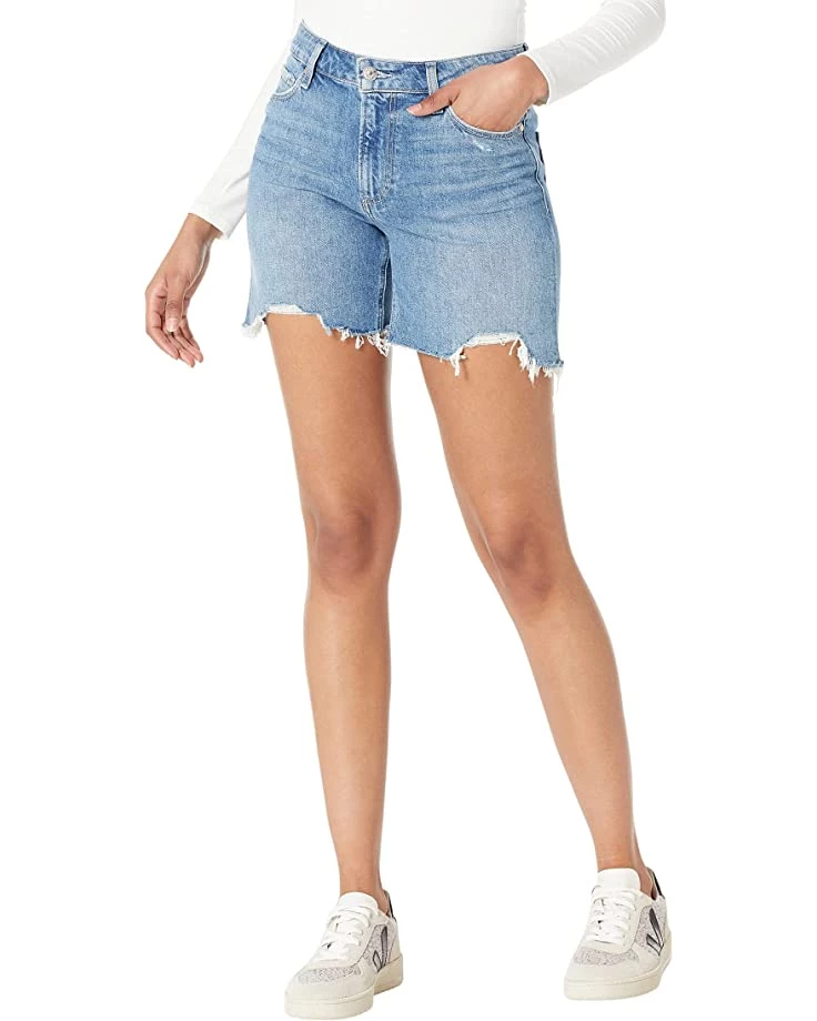 Paige Sarah Longline Shorts in Wannabe Distressed/Dip Hem 3 Paige Sarah Longline Shorts in Wannabe Distressed/Dip Hem