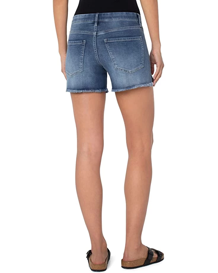 Liverpool Gia Glider Pull-On Shorts w/ Fray Hem in Tilton 4 Liverpool Gia Glider Pull-On Shorts w/ Fray Hem in Tilton - Image 2