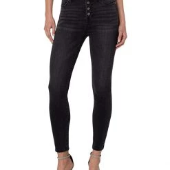 Liverpool Abby High-Rise Ankle Skinny Eco Jeans w/ Exposed Button Fly in South Rim