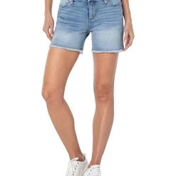 Liverpool Vickie Fray Hem Shorts in Watts