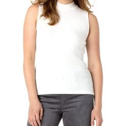 Liverpool Mock Neck Sleeveless Rib Knit Top | Sweaters -Paige Sales Store 71zQCmRihwL. AC SR736920