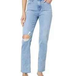 Paige Stella Straight w/ Seamed Belt Loops in Gnarly Destructed | Jeans