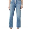Paige Sarah Straight Ankle w/ Exposed Buttonfly + Reverse Details in Magda Distressed | Jeans
