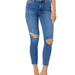 Paige Hoxton Crop Raw Hem in Ceylon Destructed | Jeans