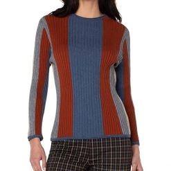 Liverpool Long Sleeve Striped Crew Neck Sweater | Sweaters