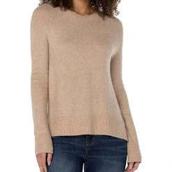 Liverpool Long Sleeve Raglan Sweater w/ Side Slit | Sweaters