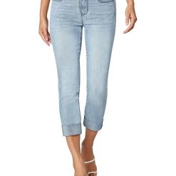Liverpool Petite Charlie Crop Wide Rolled Cuff in Berkeley | Jeans
