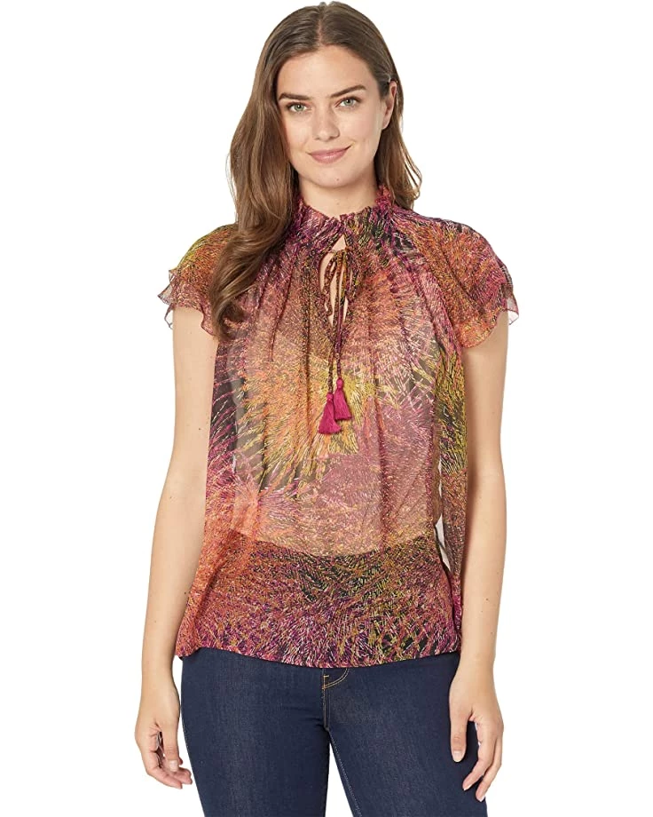 Liverpool Flutter Sleeve Pleated Neck Top | Shirts & Tops 3 Liverpool Flutter Sleeve Pleated Neck Top | Shirts & Tops