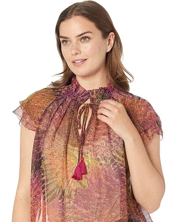 Liverpool Flutter Sleeve Pleated Neck Top | Shirts & Tops 5 Liverpool Flutter Sleeve Pleated Neck Top | Shirts & Tops - Image 3