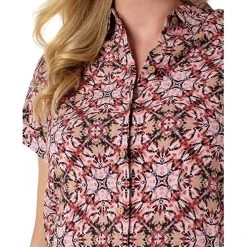 Liverpool Rolled Sleeve Button Front Printed Viscose Blouse | Shirts & Tops -Paige Sales Store 91HbVMJOgCL. AC SR736920